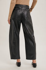 Vegan Leather Barrel Pant