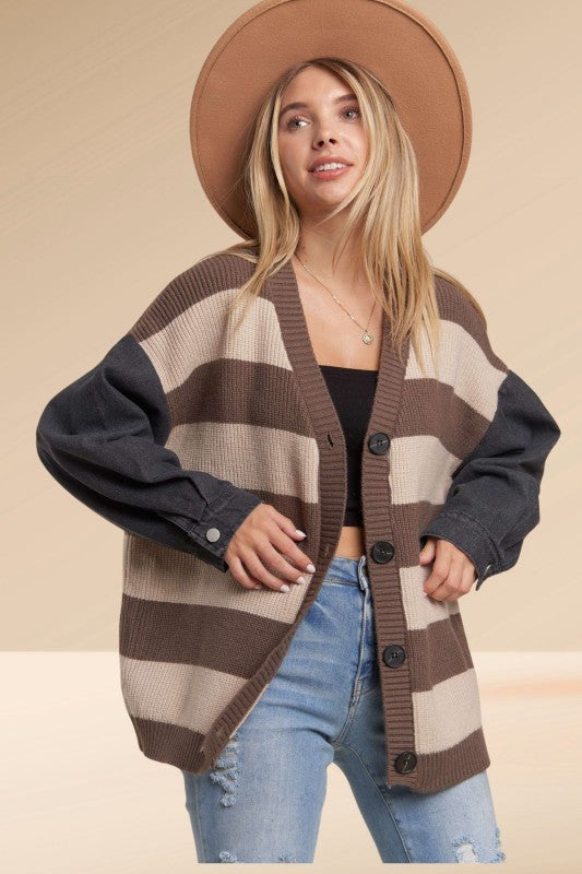 Denim Sleeve Cardi | 2 colours