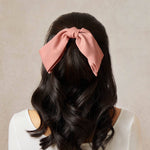 Fabric Bow Hair Clip - Rosewood