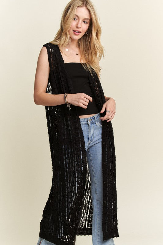 Crochet Maxi Vest | 3 colours