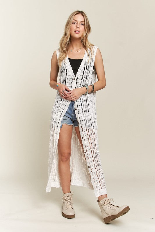 Crochet Maxi Vest | 3 colours