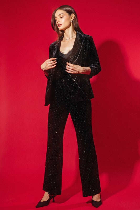 Rhinestone Velvet Trousers