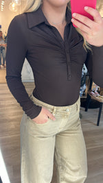 Shirred Button Top | 2 colours