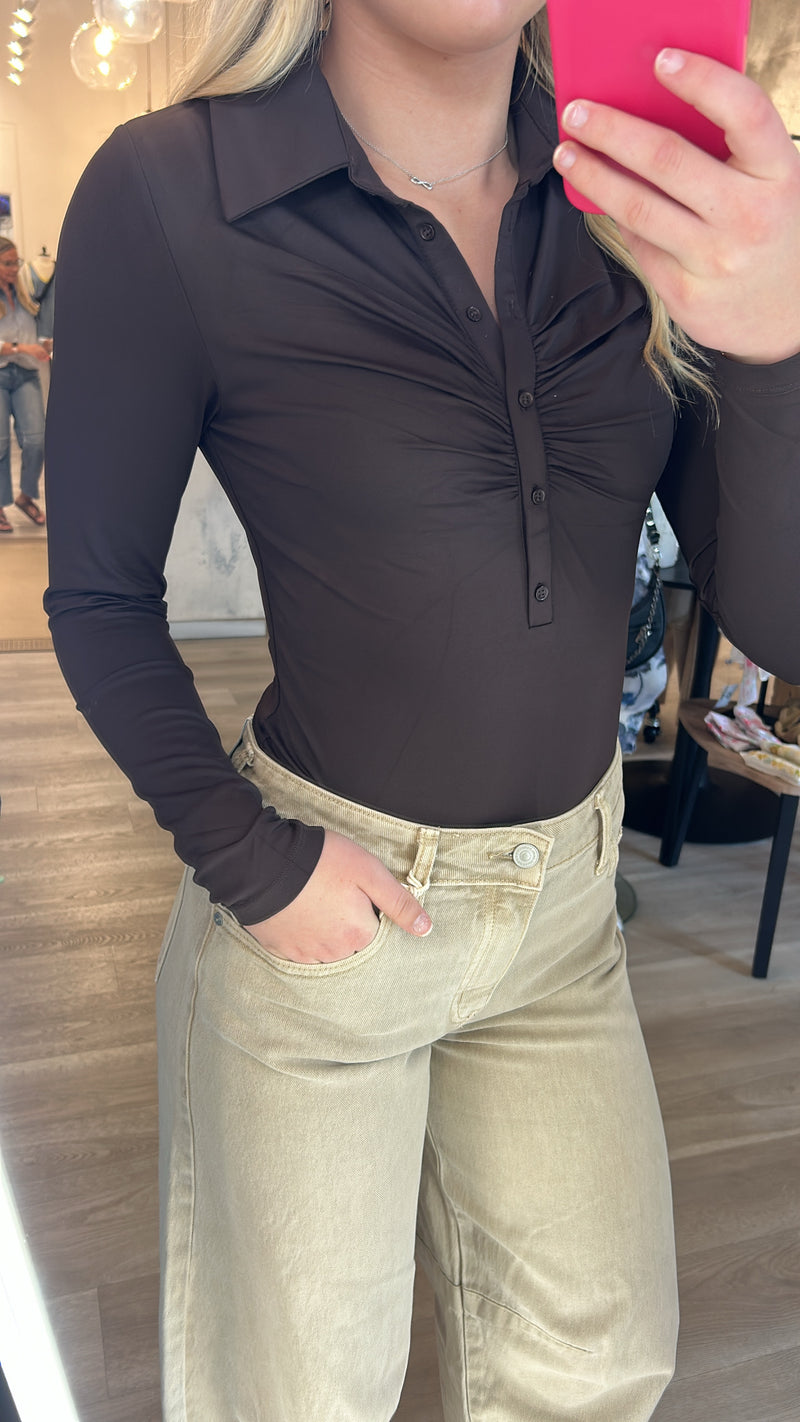 Shirred Button Top | 2 colours
