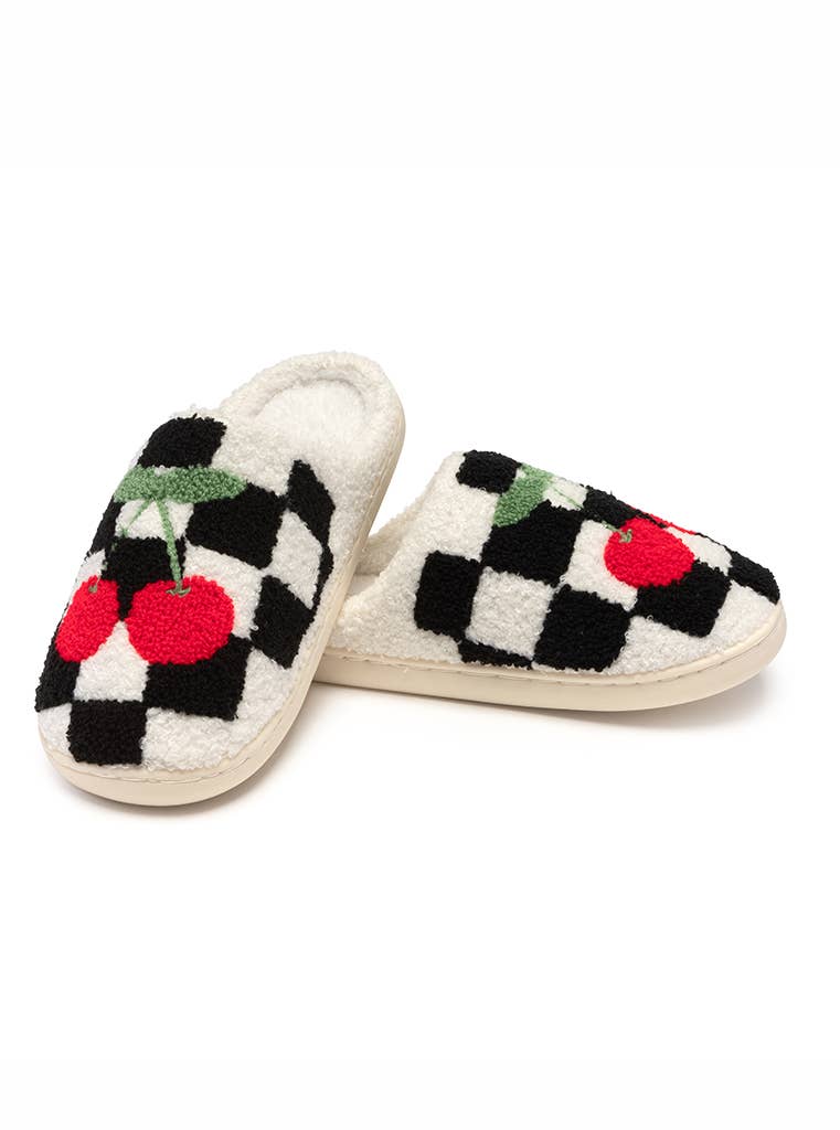 Indoor / Outdoor Slippers-Checkered Cherries