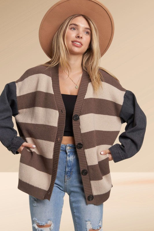 Denim Sleeve Cardi | 2 colours