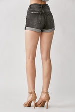 Jada HighRise Black Denim Shorts
