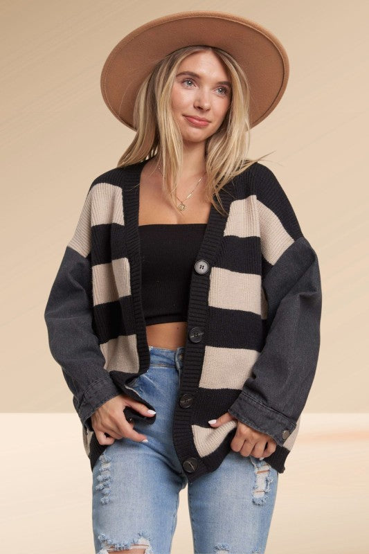 Denim Sleeve Cardi | 2 colours
