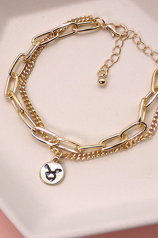 Zodiac Double Chain Bracelet