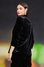 Rhinestone Velvet Blazer