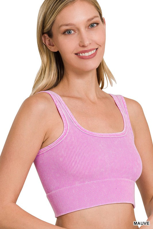 Halo Crop Ribbed Tank (4 colours)
