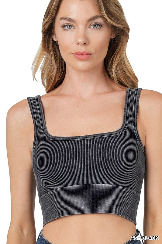 Halo Crop Ribbed Tank (4 colours)