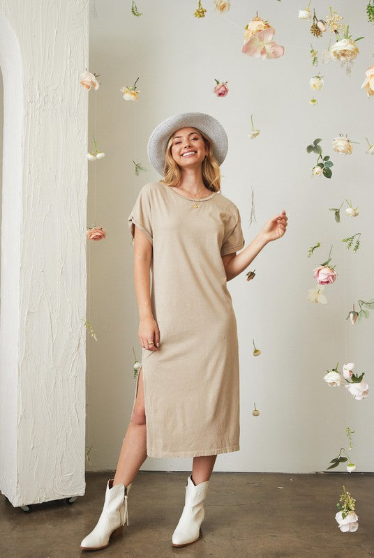 Basic Midi T-shirt Dress (4 colours)