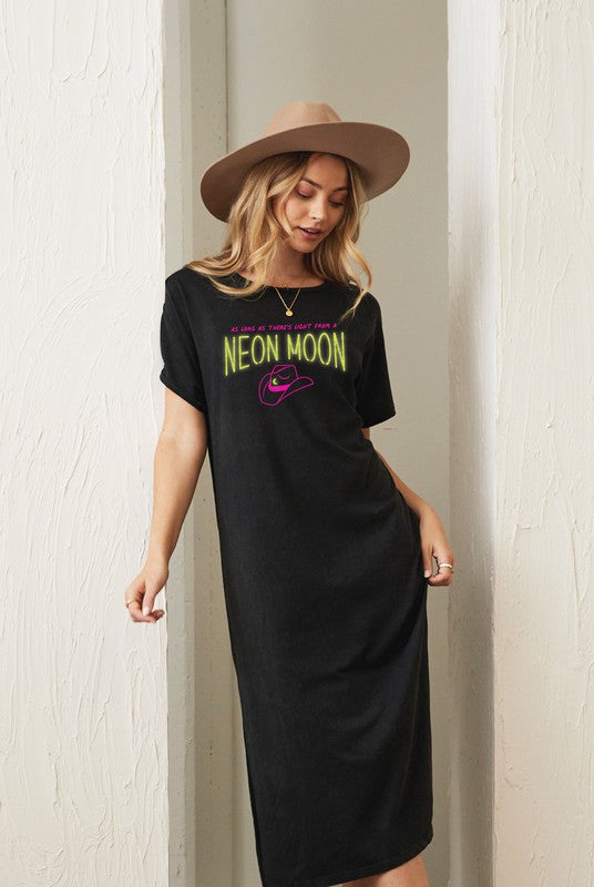 Neon Moon Midi T-shirt Dress
