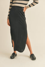 Satin Side Slit Skirt