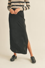 Satin Side Slit Skirt