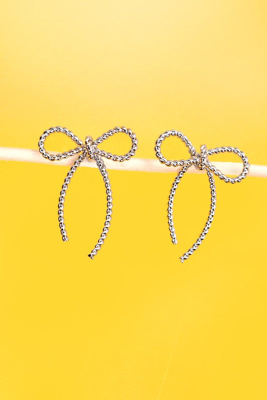 Rope Bow Earrings | 2 metals