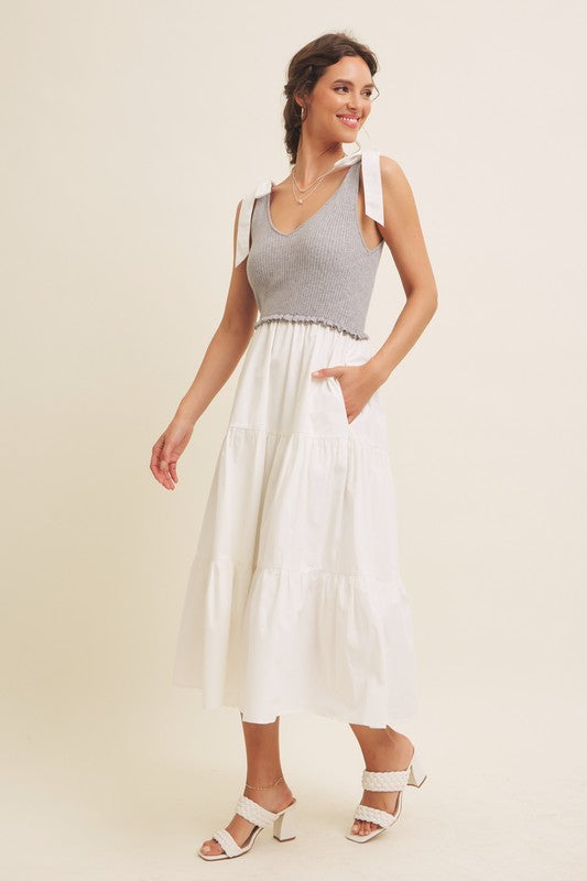 Grey Skies Midi Dress