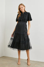 Rini Ruffled Mesh Midi