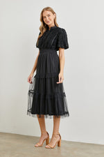 Rini Ruffled Mesh Midi