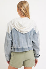 Denim Contrast Bomber