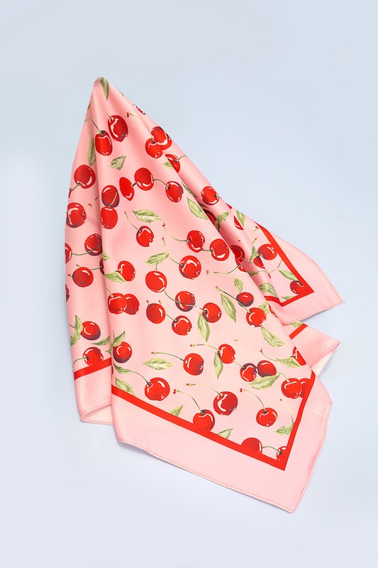 Cherry Satin Scarf