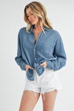 Silk Stone Denim Button Up