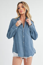 Silk Stone Denim Button Up