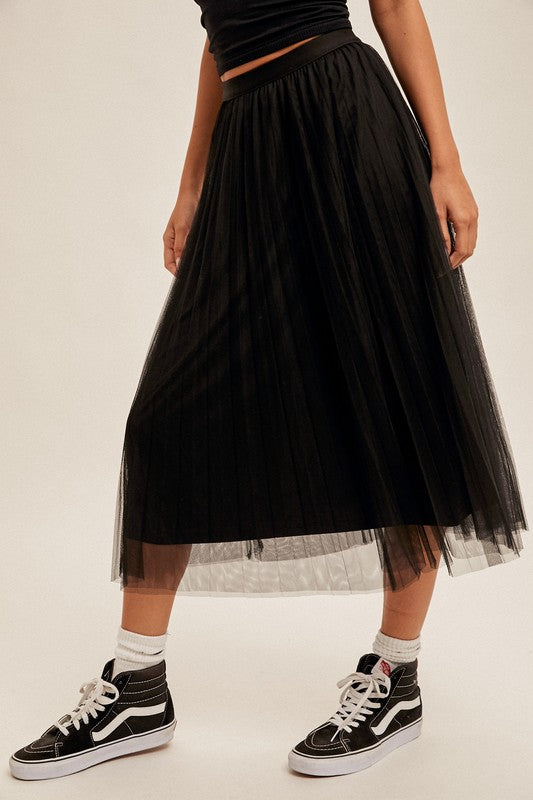 Pretty Pleats Mesh Skirt | 3 colours