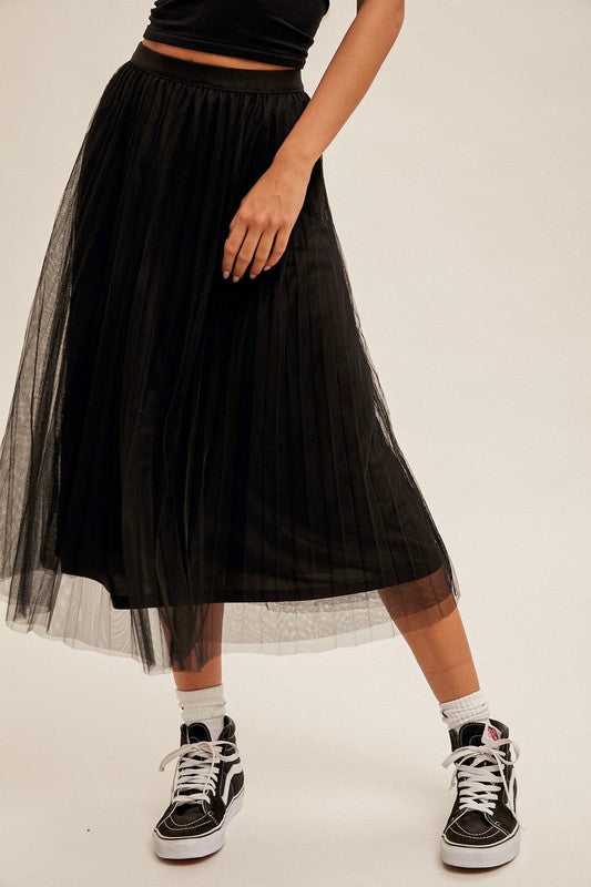 Pretty Pleats Mesh Skirt | 3 colours