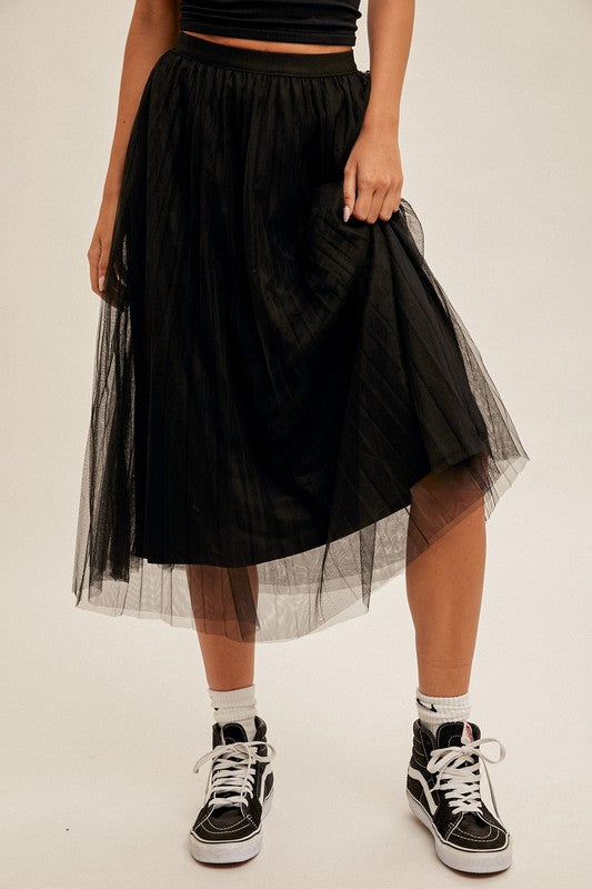 Pretty Pleats Mesh Skirt | 3 colours