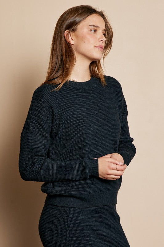 Knit Waffle Sweater | 2 colours