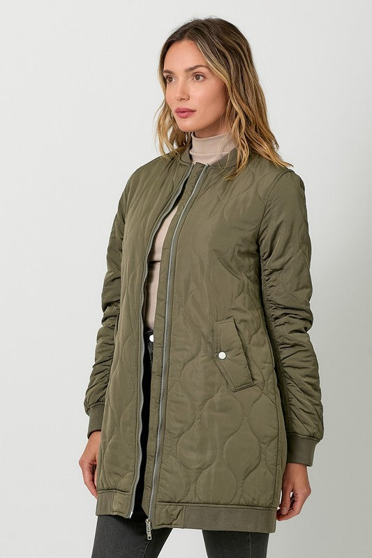 Quilted LongLine Bomber | 2 colours