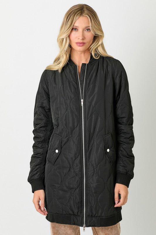 Quilted LongLine Bomber | 2 colours