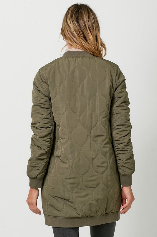 Quilted LongLine Bomber | 2 colours