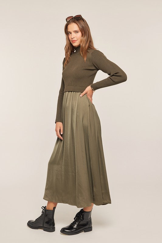 The Satin Sweater Dress