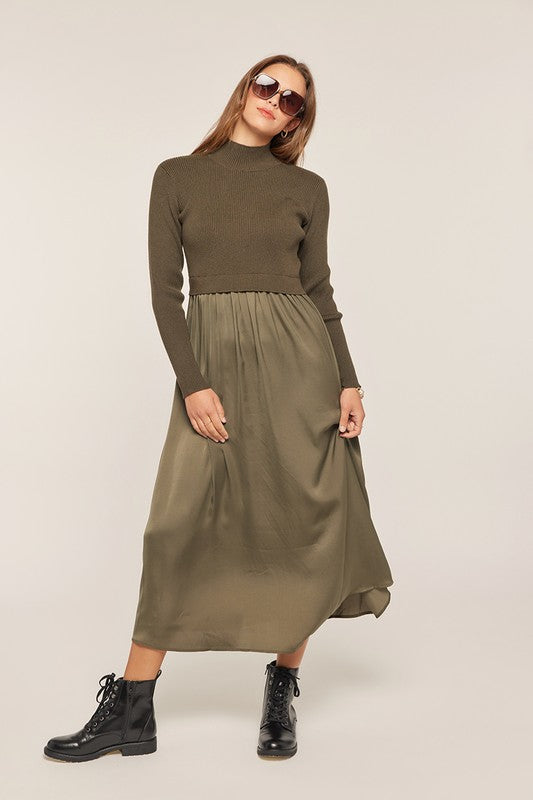 The Satin Sweater Dress