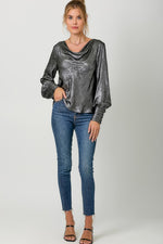 Metallic Cowl Blouse | 3 colours