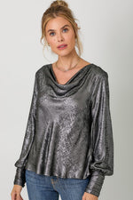 Metallic Cowl Blouse | 3 colours