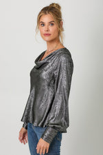 Metallic Cowl Blouse | 3 colours