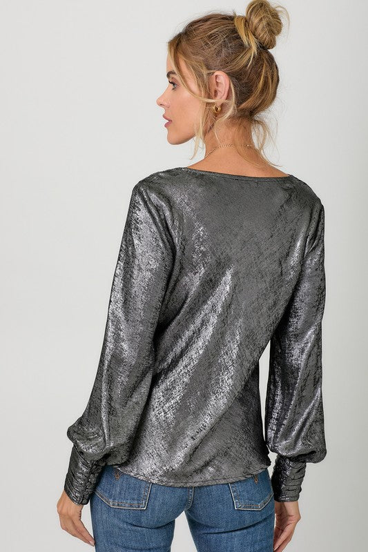 Metallic Cowl Blouse | 3 colours