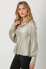 Metallic Cowl Blouse | 3 colours