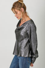 Metallic Cowl Blouse | 3 colours