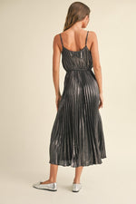 Metallic Pleat Dress