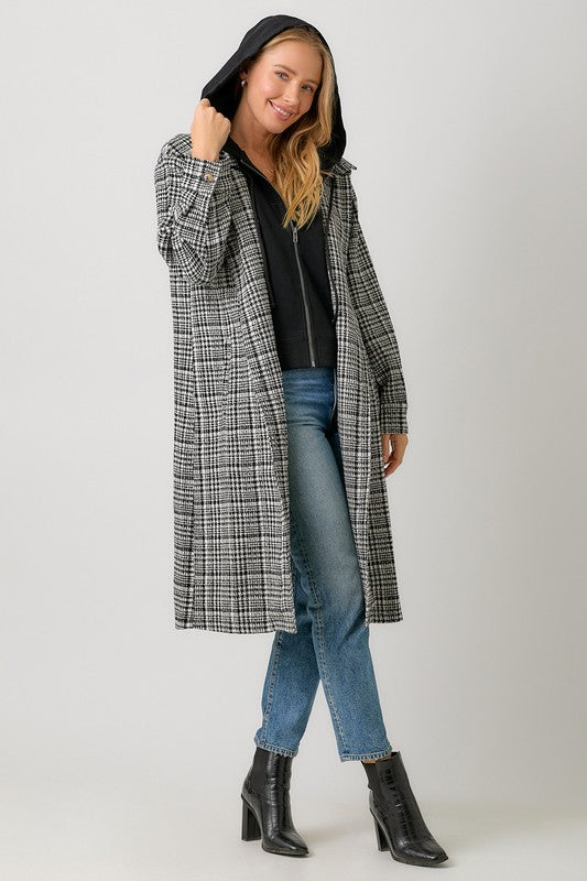 Tara Plaid Hoodie Shacket | 2 colours