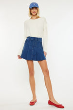 Denim Pleat Skort