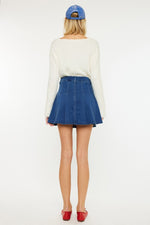 Denim Pleat Skort