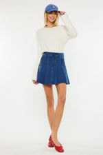 Denim Pleat Skort