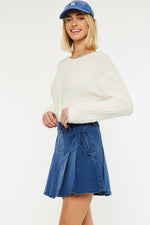 Denim Pleat Skort