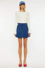 Denim Pleat Skort